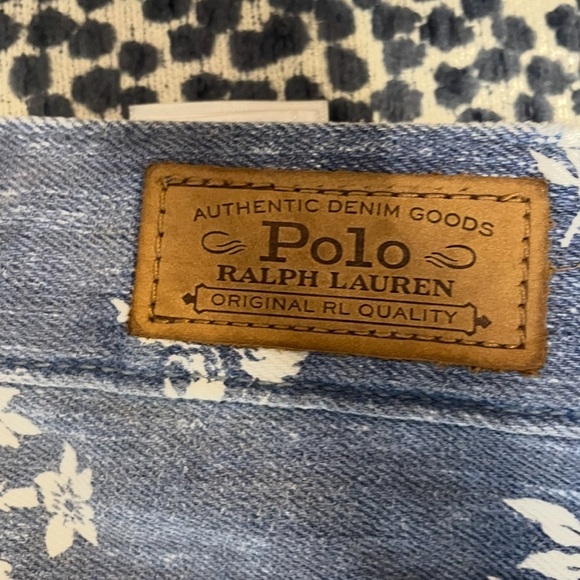 Polo Ralph Lauren Woman’s Jean Size 27 Blue White Floral High Rise Slim Callen - Picture 5 of 7